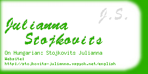 julianna stojkovits business card